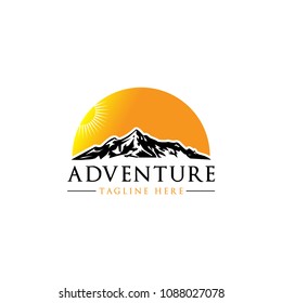 abstract creative mountain logo and Sunlight 