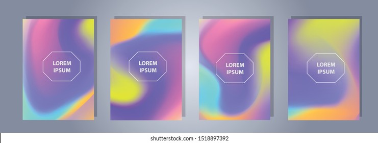 Abstract creative multicolored blurred vector background set. Minimal style texture for your art and design