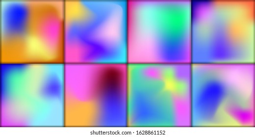 Abstract creative multicolored blurred vector background set. Minimal style texture for your art and design