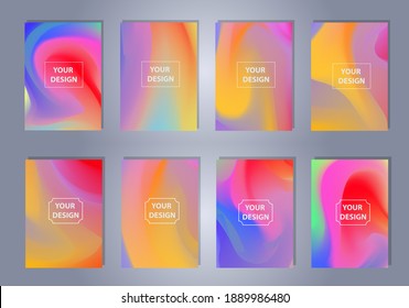 Abstract creative multicolored blurred vector background set. Minimal style texture for your art and design