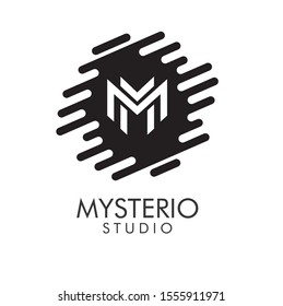 abstract creative mysterio studio logo design template