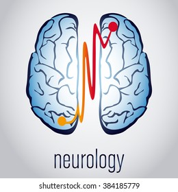 Abstract creative neurology concept with two linked parts of human brain