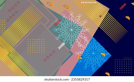 Abstract creative notebook cover template design. Geometric pattern background, vector abstract shapes and  lines art for covers, catalogs, posters  design