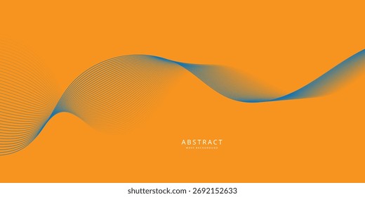 Diseño de línea de onda de mezcla azul naranja creativo abstracto.