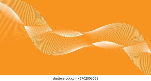 abstract creative orange white wave line art for banner, poster, background.