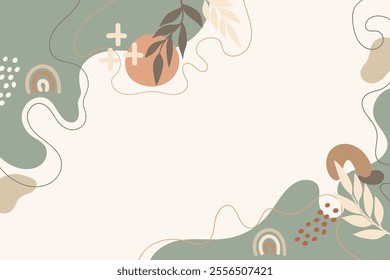 Abstract creative organic background. Minimal modern neutral colors banner for advertising, ads, presentations, social media