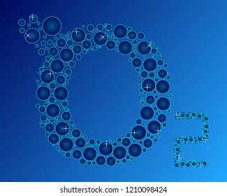 Abstract Creative Oxygen Circle Background. Save World. Environmental Concept. O2 Oxygen. Minimal Color Motion Background. Concept For Graphic, Banners, Wallpaper. Vector Illustration. Eps10