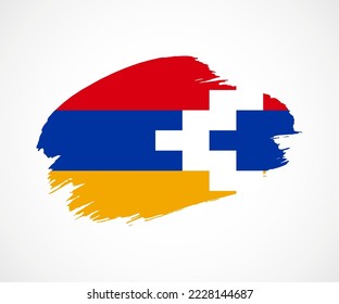 Abstract creative painted grunge brush flag of Nagorno-Karabakh Republic country with background