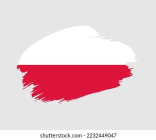 Abstract creative painted grunge brush flag of Poland country with background