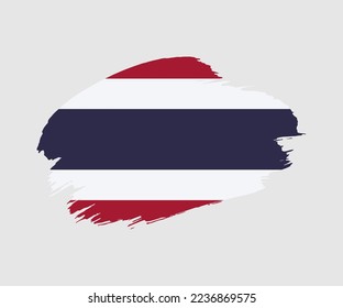 Abstract creative painted grunge brush flag of Thailand country with background