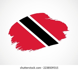 Resumen de la creativa bandera de brocha pintada con fondo en Trinidad y Tobago