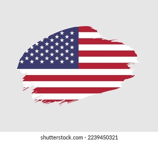 Resumen de la creativa bandera de brocha pintada de color gris del país de los Estados Unidos de América con antecedentes