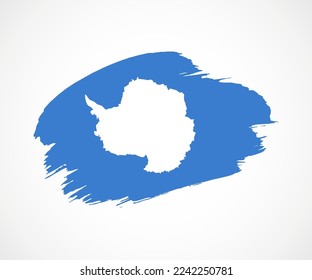 Abstract creative painted grunge brush flag of Antarctica country with background