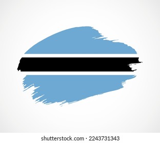 Abstract creative painted grunge brush flag of Botswana country with background
