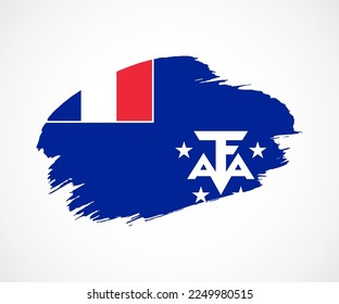 Abstract creative painted grunge brush flag of French Southern and Antarctic Lands country with background