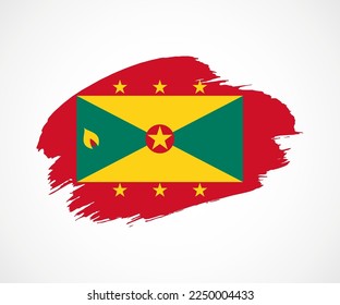 Abstract creative painted grunge brush flag of Grenada country with background
