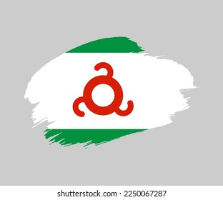 Abstract creative painted grunge brush flag of Ingushetia country with background