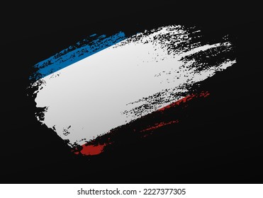 Abstract creative patriotic hand painted stain brush flag of Crimea on black background
