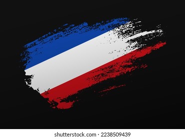 Abstract creative patriotic hand painted stain brush flag of Los Altos on black background