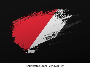 Abstract creative patriotic hand painted stain brush flag of Principality of Sealand on black background