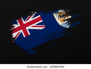 Abstract creative patriotic hand painted stain brush flag of Anguilla on black background