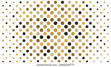 Abstractas patrón creativo de arte pop dorado estilo cómico de semitono aislado en un Vector de fondo blanco. Fondo Abstractas de semitonos. Gradación en aerosol dorada para su diseño.