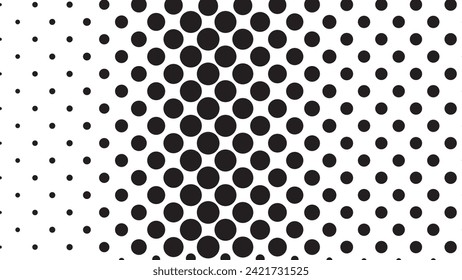 Abstract creative pattern pop art comic style black halftone isolated on white background Vector. Dotted circle vector illustration. Abstract halftone background. Dot spray gradation for your design.