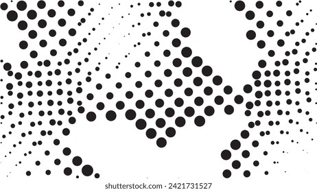 Abstract creative pattern pop art comic style black halftone isolated on white background Vector. Dotted circle vector illustration. Abstract halftone background. Dot spray gradation for your design.
