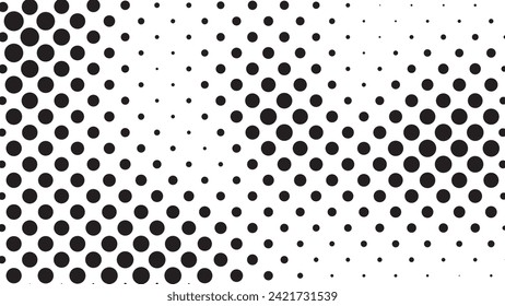 Abstract creative pattern pop art comic style black halftone isolated on white background Vector. Dotted circle vector illustration. Abstract halftone background. Dot spray gradation for your design.