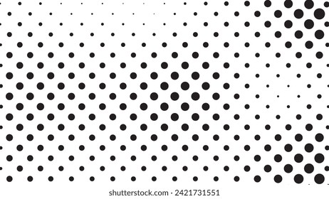 Abstract creative pattern pop art comic style black halftone isolated on white background Vector. Dotted circle vector illustration. Abstract halftone background. Dot spray gradation for your design.