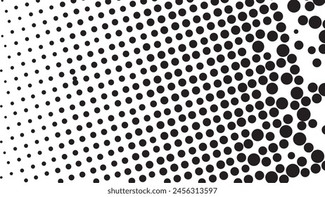 Abstract creative pattern pop art comic style black halftone isolated on white background Vector. Dotted circle vector illustration. Abstract halftone background. Dot spray gradation for your design.