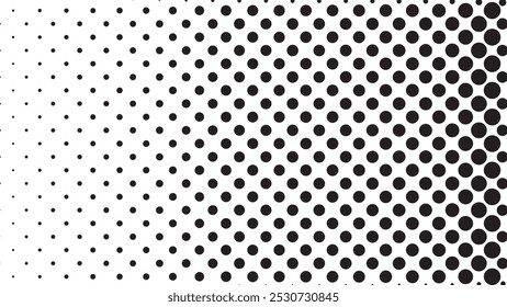 Abstract creative pattern pop art comic style black halftone isolated on white background Vector. Dotted circle vector illustration. Abstract halftone background. Dot spray gradation for your design.