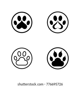 abstract creative paw icon black and white