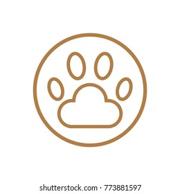 abstract creative paw icon, logo template, dog