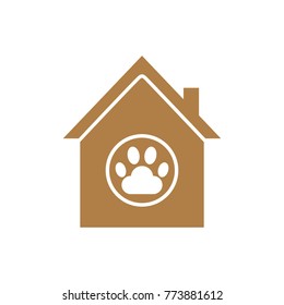 abstract creative paw icon, logo template, dog