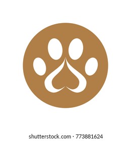 abstract creative paw icon, logo template, dog