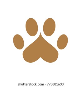 abstract creative paw icon, logo template, dog