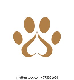 abstract creative paw icon, logo template, dog