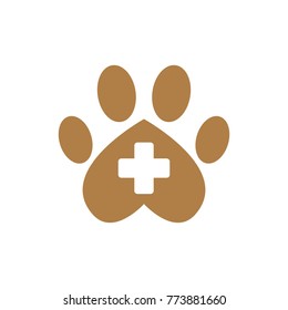 abstract creative paw icon, logo template, dog