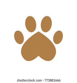 abstract creative paw icon, logo template, dog