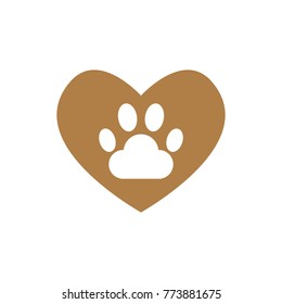 abstract creative paw icon, logo template, dog