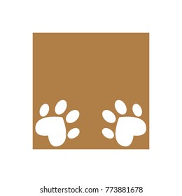 abstract creative paw icon, logo template, dog
