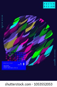 Abstract creative poster for a creative event. Standard A3 vertical format futuristic cover with colored elements on the background. Flat vector illustration EPS 10.