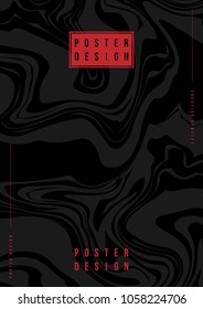 Abstract creative poster with fluid for a creative event. Standard A3 vertical format futuristic cover with colored liquid elements on the background. Flat vector illustration EPS 10.