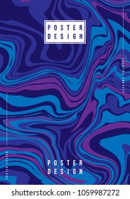 Abstract creative poster with fluid for a creative event. Standard A3 vertical format futuristic cover with colored liquid elements on the background. Flat vector illustration EPS 10.