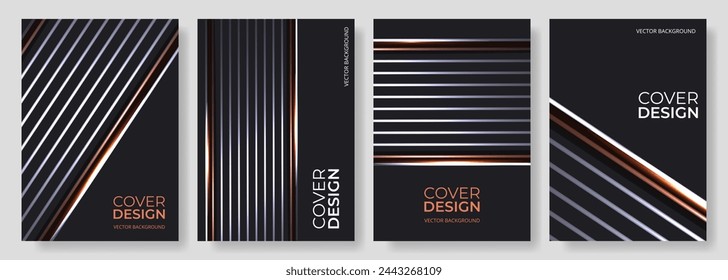 Abstract creative posters template vector set. Vertical background A4 resolution for front page, cover design, brochure, flyer, poster, background, banner, business presentation. Vector illustration