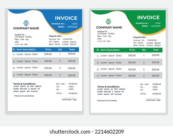 Abstract Creative professional and Editable modern minimal business invoice template,
quotation, list, price list  bill, voucher, receipt, design