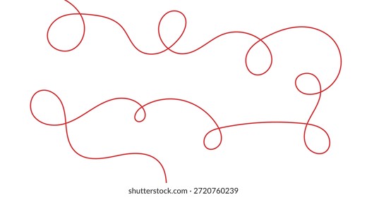 Diseño de línea rizada roja creativa abstracta.