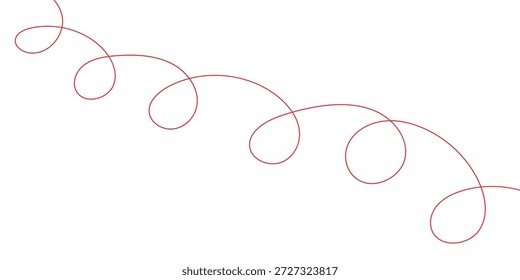 Vector de línea rizada roja creativa abstracta.