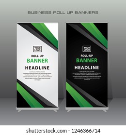 Abstract Creative Roll Up Banner Design. Vector template banner design, for advertising.